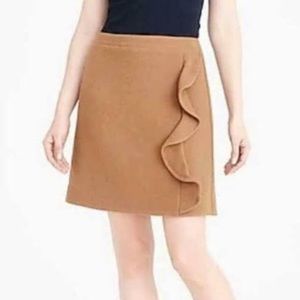Size 8 J. Crew Mercantile Double Serge Wool Ruffle Skirt